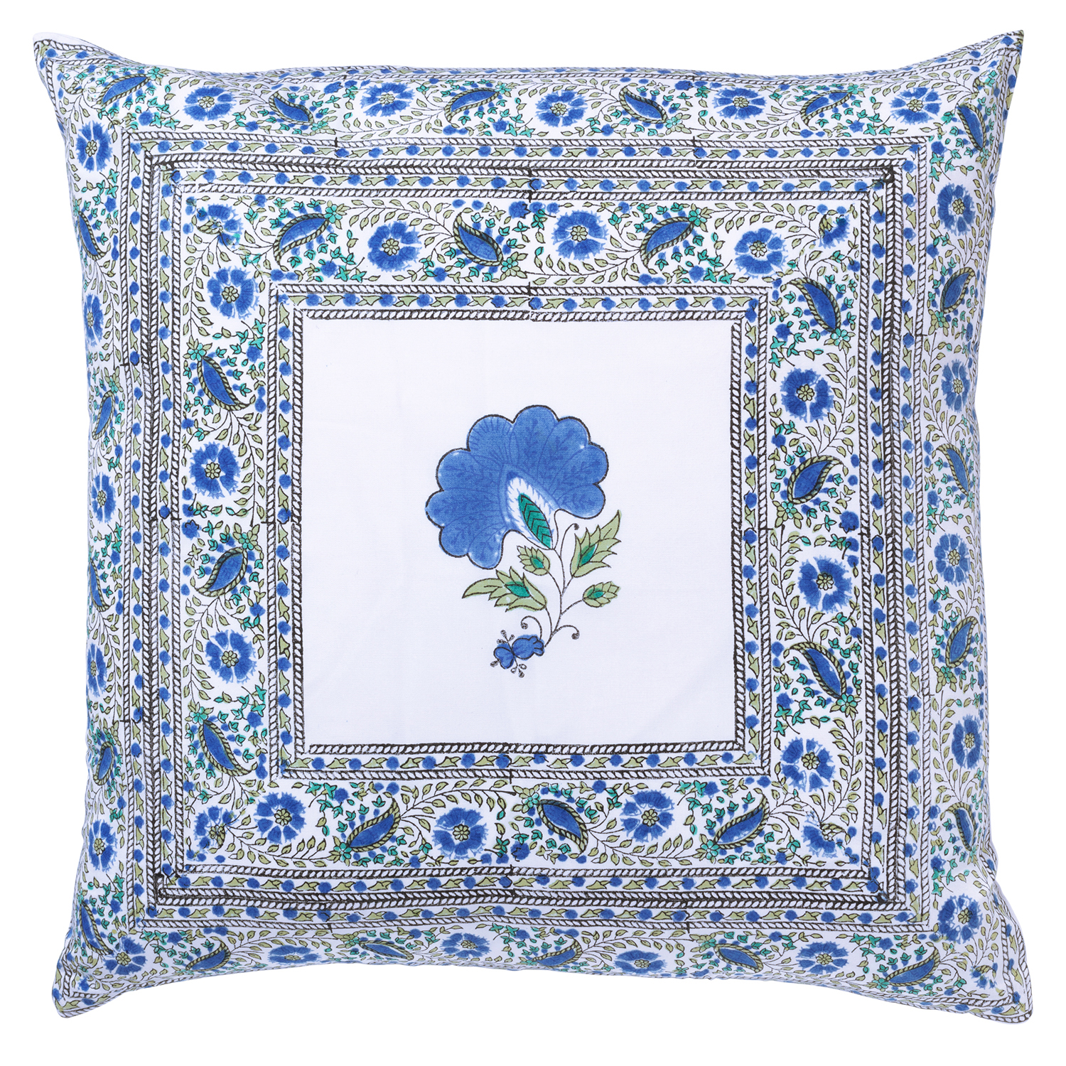 Janvi Reversible Pillow Cover - Blue